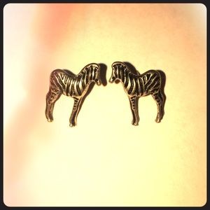 Zebra earrings- silver