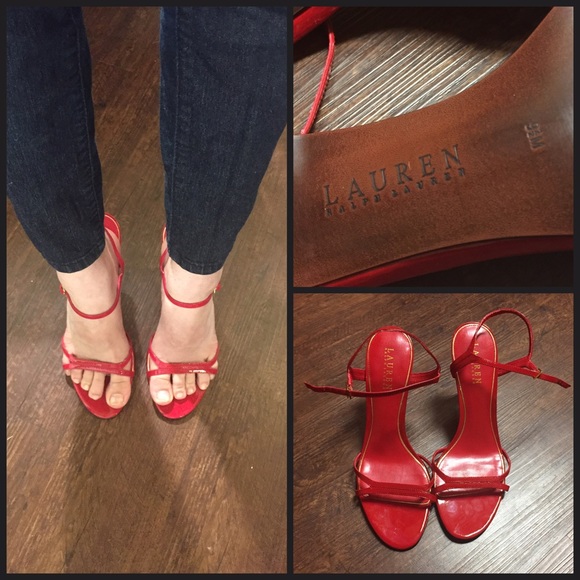 Ralph Lauren Shoes - Lauren Ralph Lauren Patent Leather Red Aela Heels