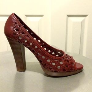 Circa by Joan & David red leather sandal heel