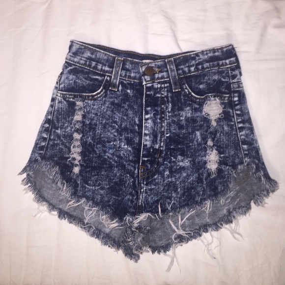 Fashion Nova Pants - Acid Washed Distressed High Waist Shorts