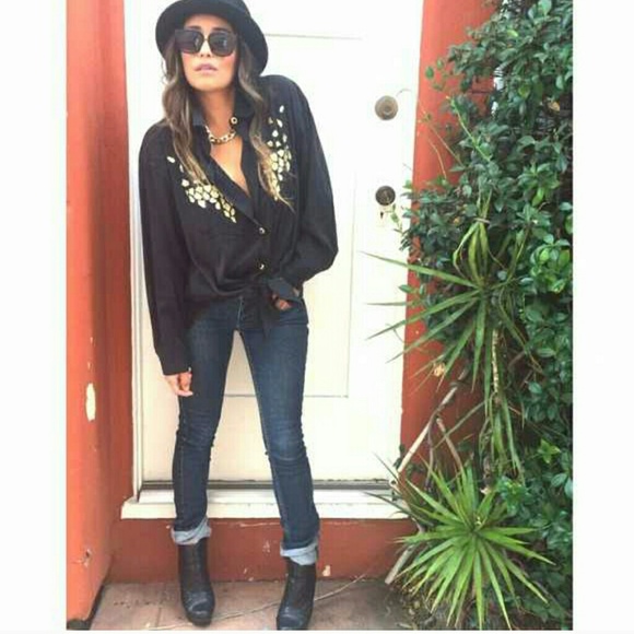 Vintage black button up