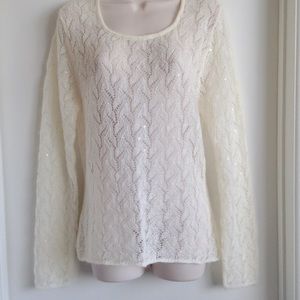 Cream Sweater w/ Delicate Sequins