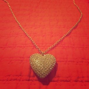 J. Crew jeweled heart necklace