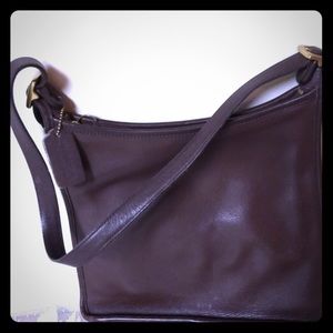 Brown coach slim hobo bag