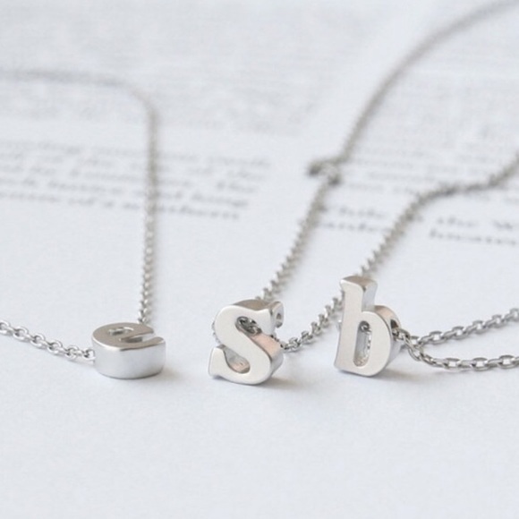 CUSTOM lowercase INITIALS NECKLACE - Picture 3 of 5