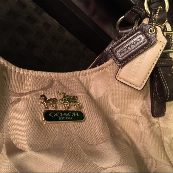 Tan coach bag