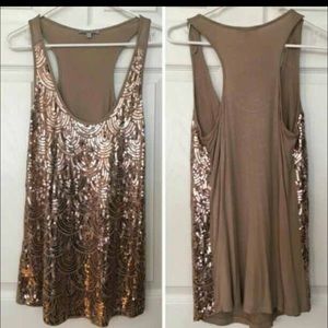 Rose gold sequin top