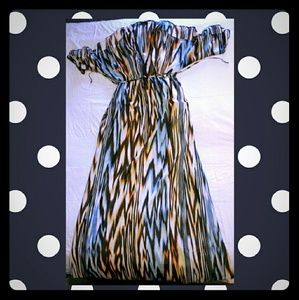 Printed Sheer Maxi Dress