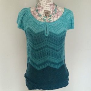 Teal Ombre xhilaration short sleeved blouse sz S