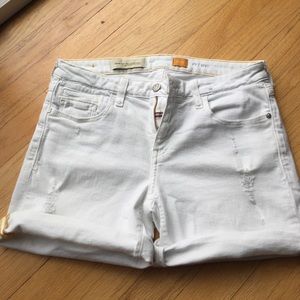 White denim shorts