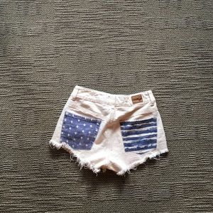 American eagle American flag high rise shorts
