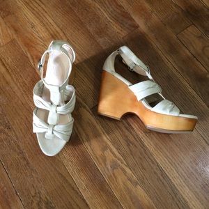 Coach NOLA White Leather Platform Sandals Sz 7