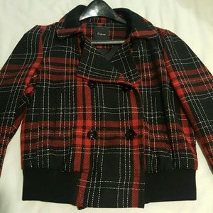 Express Plaid Bomber Jacket