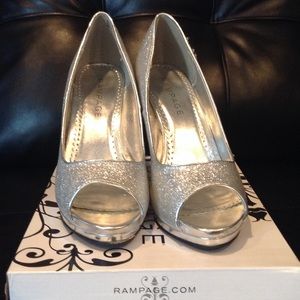 Silver sparkly heels