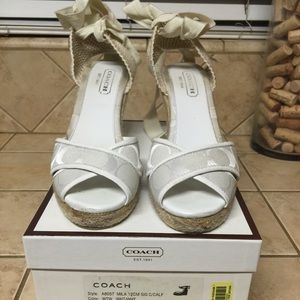 Coach Mila Wedge White Size 8