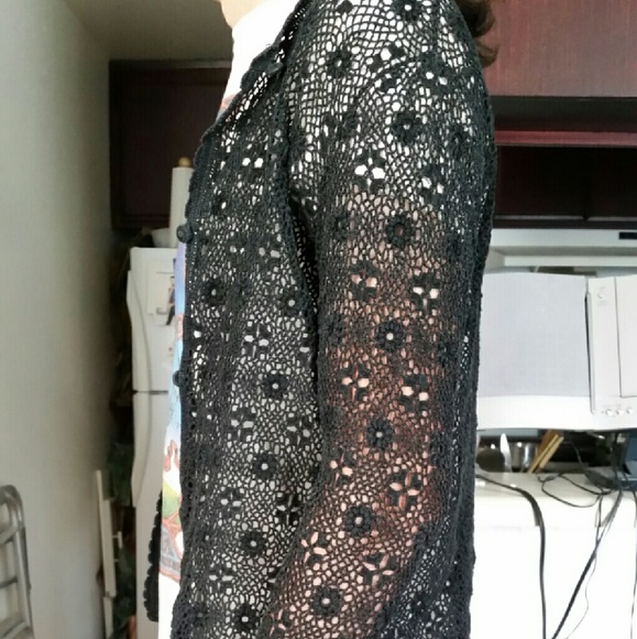 Crocheted cardigan - Additional photos, modeled - Picture 2 of 4