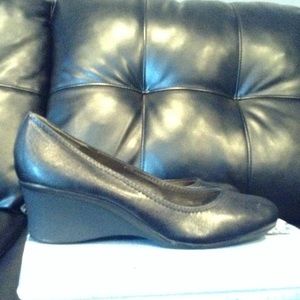 Plain black dress shoes