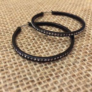 Origami Owl "The Kate" Black Hoop Earrings