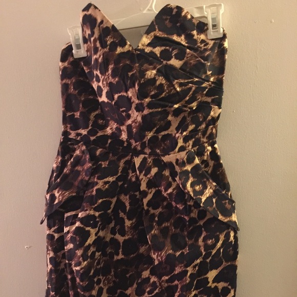 Cheetah print strapless dress