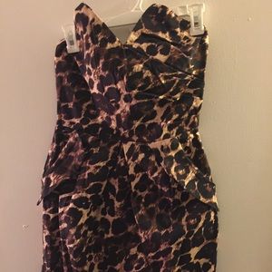 Cheetah print strapless dress
