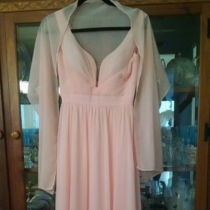 Chiffon Pink Prom Gown