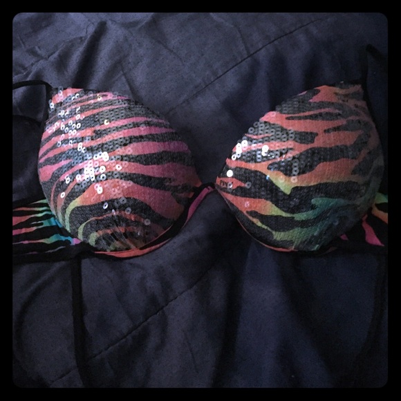 Rainbow sequined bikini top! Victoria secret PINK