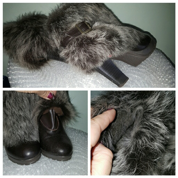 Zara Shoes - Zara  fur cuff ankle platform boots size 37