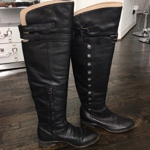 Sam Edelman OTK flat boots in black