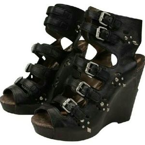 Sam Edelman Wedges Black Shoes