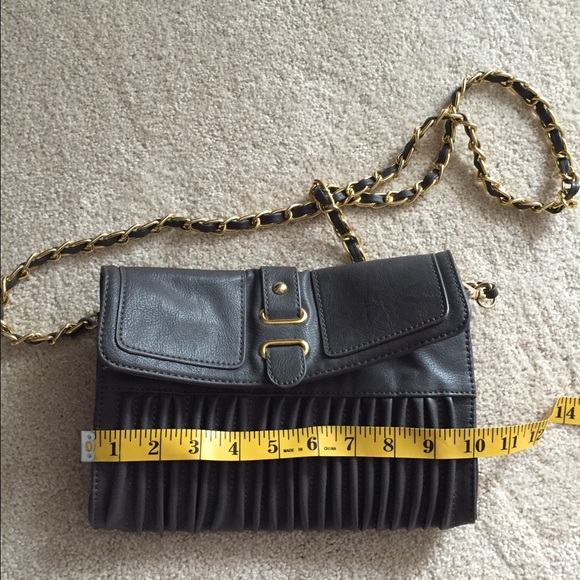 Big Buddha Charcoal Grey Envelope Clutch EUC