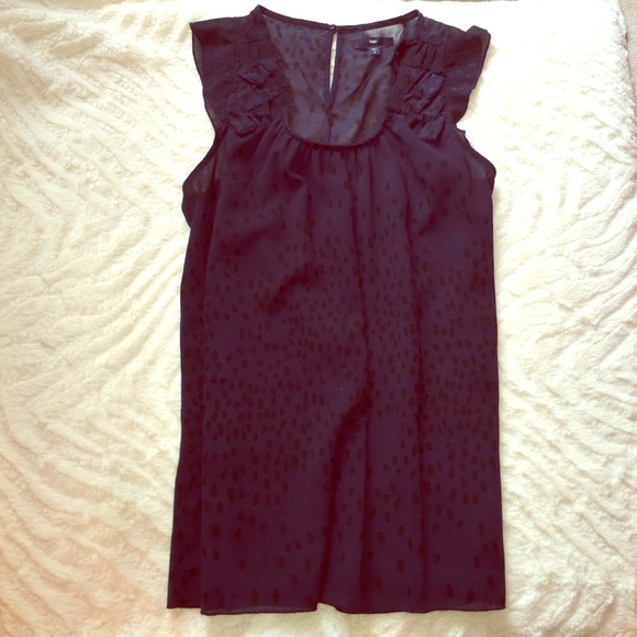 Sheer, loose fitted, sleeveless, baby doll blouse