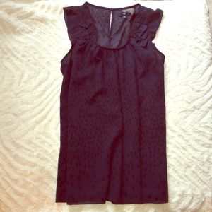 Sheer, loose fitted, sleeveless, baby doll blouse