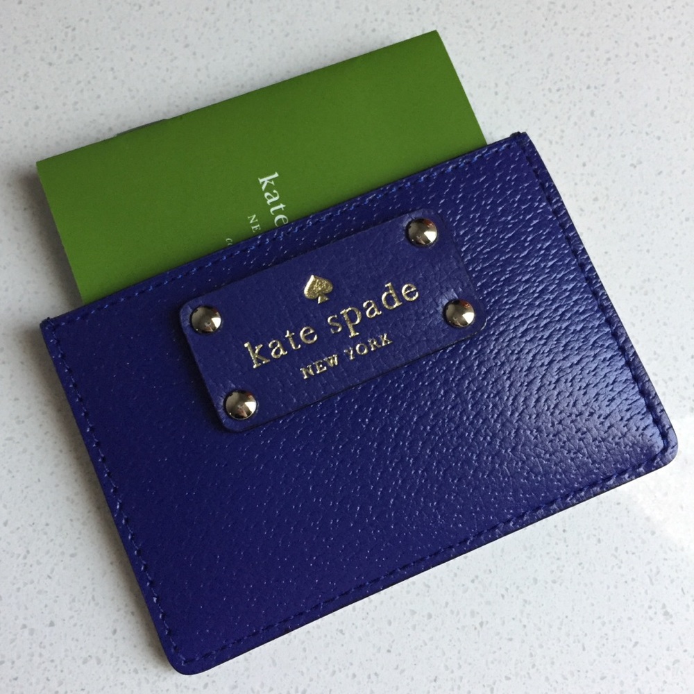 kate spade blue card case wallet