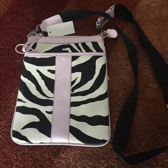 Pink and Zebra striped crossbody bag