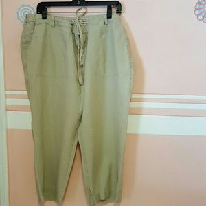 tan linen pants