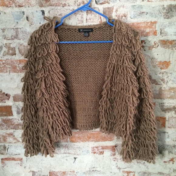 Shaggy Cropped Cardigan Sweater - S
