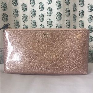 Kate Spade Sparkly Rose Gold Makeup Bag