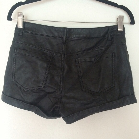 Black leather shorts!! - Picture 3 of 4