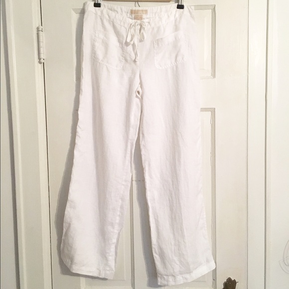 Michael Kors Pants - Michael Kors White Linen Pants