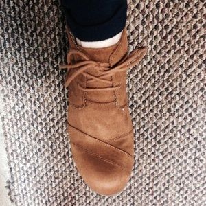 Lace-up Wedge Booties