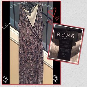 BCBG comfortable Wrap-style design dress