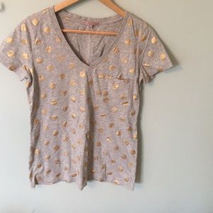 Gap gold foil polkadot tee