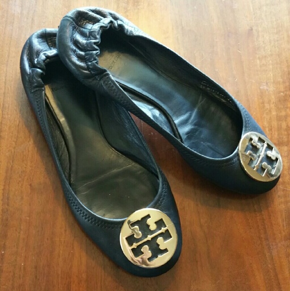 Black tory Burch leather flats