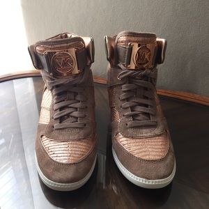 Michael Kors high top wedge sneakers