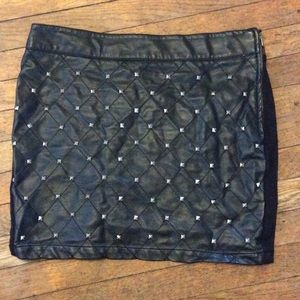 Pleather studded mini skirt