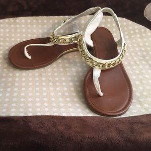 White chain sandals