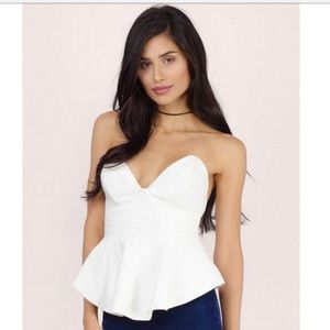 White Peplum Top NWOT