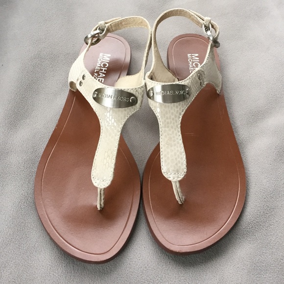 Michael Kors snakeskin leather flat sandal