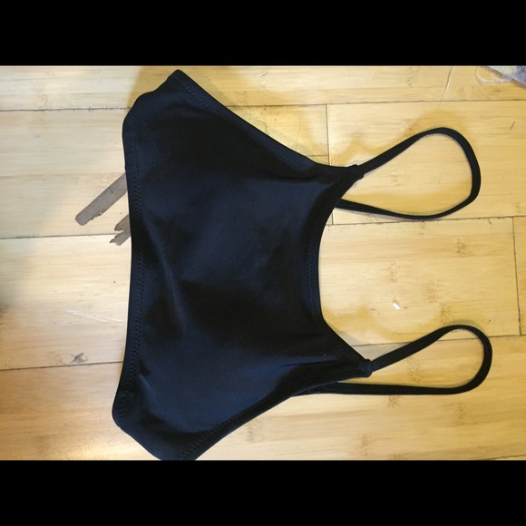 black high neck bikini top
