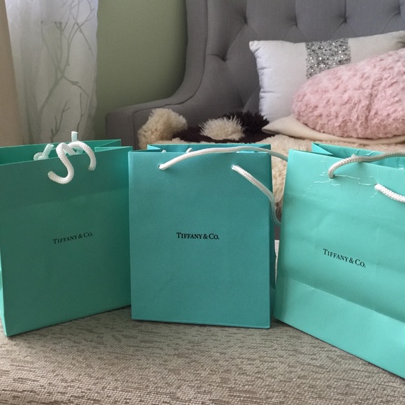Three small Tiffany & Co. Shopping bags